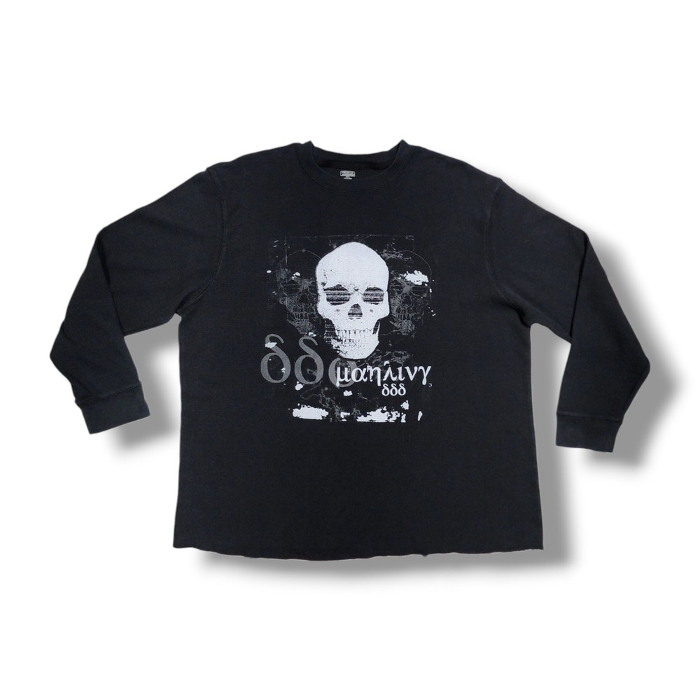 PREMIER INTERNATIONAL Thermal Long Sleeve Skull Black Shirt‎ Men's 2XL Fits Xl